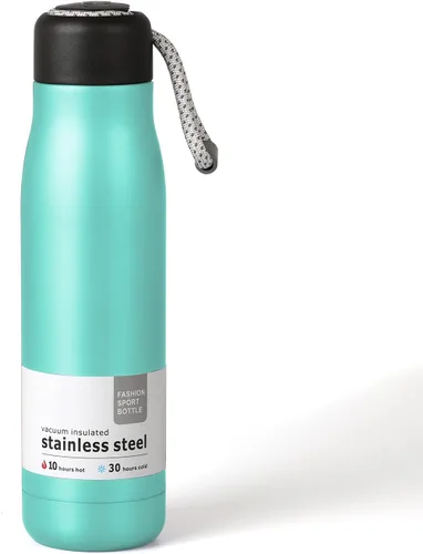 Miniatura 18 de Botella de agua pequeña de 12 onzas, botella de agua aislada Dusgut, de acero inoxidable, con tapa portátil de boca ancha, azul Fuerza Aérea Azul