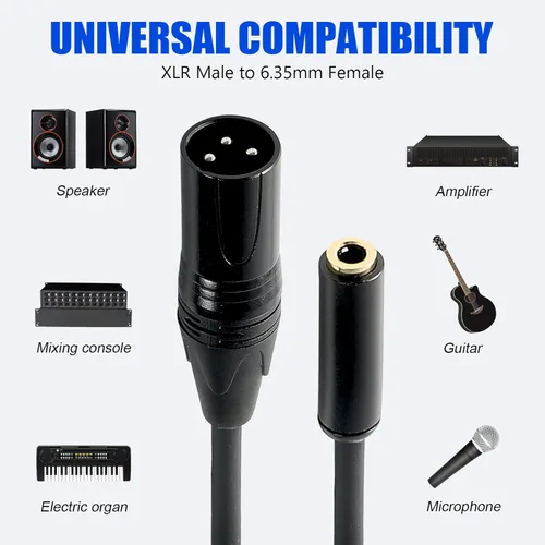 Miniatura 3 de Cable XLR a 1/8, 3 pines XLR macho a 1/8 pulgadas 0.138 in hembra estéreo mono adaptador de audio convertidor cable de interconexión