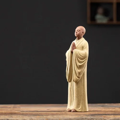 Miniatura 4 de Figuras Zen Monje Buda Estatua Jardín Figura Monje Decoración