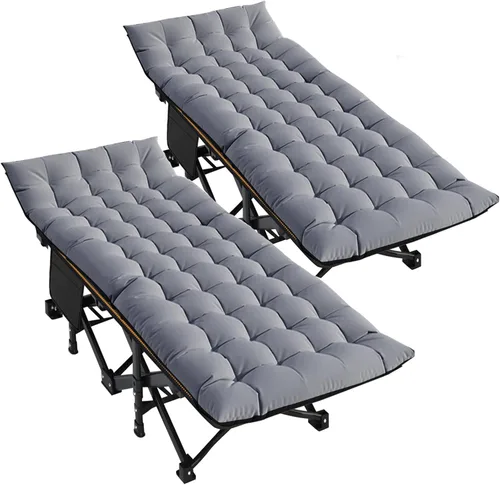 Miniatura 13 de DoCred Catre plegable XXL de gran tamaño con colchón, catre de dormir resistente, cama portátil para adultos al aire libre con bolsa de transporte