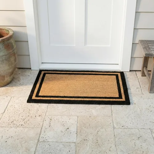 Miniatura 24 de Fab Habitat Felpudo extra grueso, tejido a mano, duradero, fibra de coco natural, entrada, puerta delantera, porche, patio, pájaros en rama, gris