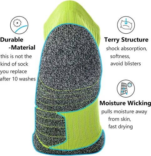Miniatura 3 de CWVLC Paquete múltiple de calcetines deportivos de compresión acolchados unisex