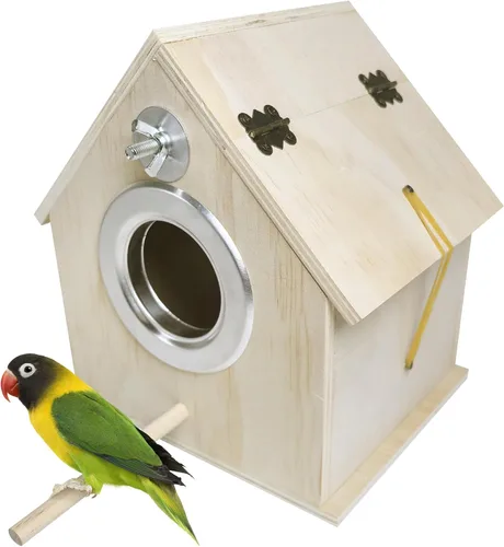 kathson Caja nido de periquitos para anidación de pájaros, caja de apareamiento de cría de loros para agapornitos, cacatúa, pinzón de periquito