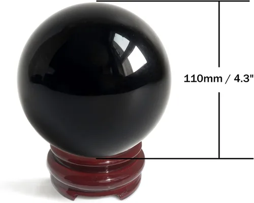 Miniatura 2 de Mina Heal Bola de cristal de obsidiana negra para meditación, adivinación y Feng Shui, esfera de obsidiana para curación energética