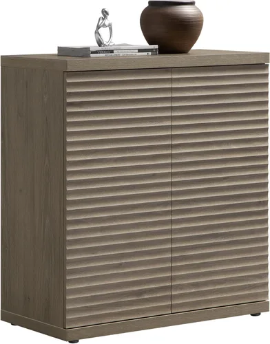SICOTAS Gabinete Buffet con Almacenamiento Aparador de Acento Credenza Moderna con Puertas y Estantes Consola de Medios Acanalada Mesa de Bar de