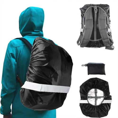 Miniatura 2 de Frelaxy Funda para Mochila de Alta Visibilidad con Tira Reflectante, 100% Impermeable, Funda de Mochila Ultraligera, Bolsa de Almacenamiento, Correa