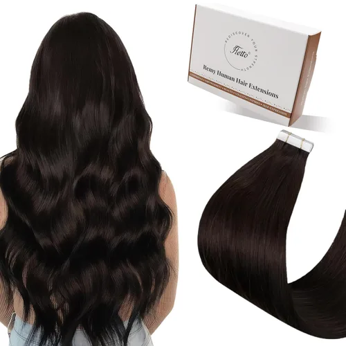 Miniatura 23 de Hetto Extensiones de cabello humano con nano cuentas, balayage, extensiones de cabello humano, color negro degradado a plateado, extensiones
