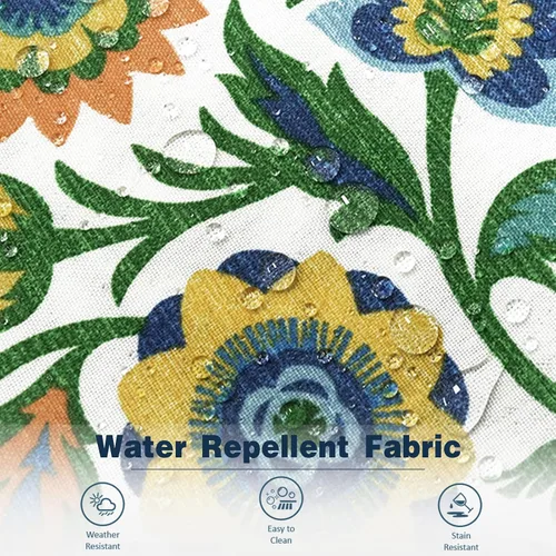 Miniatura 503 de Juego de 2 almohadas para exteriores de 16 x 16 pulgadas, repelentes al agua con interiores, para muebles de patio, hogar, jardín, geometría bohemia