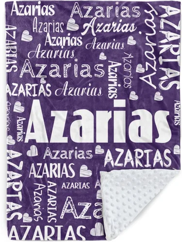 Miniatura 17 de Manta con nombre personalizable, diseño de nombre múltiple, manta de franela de felpa suave personalizada con respaldo punteado de doble capa