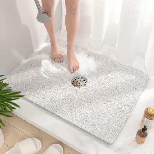 Miniatura 12 de HITSLAM - Tapete cuadrado para ducha, de 24 x 24 pulgadas, tapete de baño antideslizante para bañera, tapetes de baño de alcachofa de PVC suave