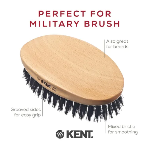 Miniatura 5 de Kent Kit de barba para hombre, peine para bigote de barba extra pequeño 81T, peine de bolsillo para dientes finos FOT y cepillo de pelo de palma