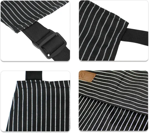 Miniatura 5 de NLUS Paquete de 2 delantales de cocina de cocina, delantal de chef ajustable suave con 2 bolsillos para hombres y mujeres