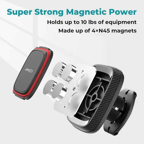 Miniatura 4 de APPS2Car Soporte magnético para teléfono de coche, soporte para salpicadero y parabrisas con brazo flexible y imanes fuertes incorporados, soporte