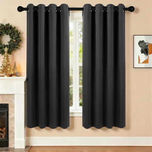 Miniatura 20 de Cortinas de oscurecimiento de habitación de 45 pulgadas de largo para dormitorio y sala de estar, cortinas térmicas aislantes con ojales