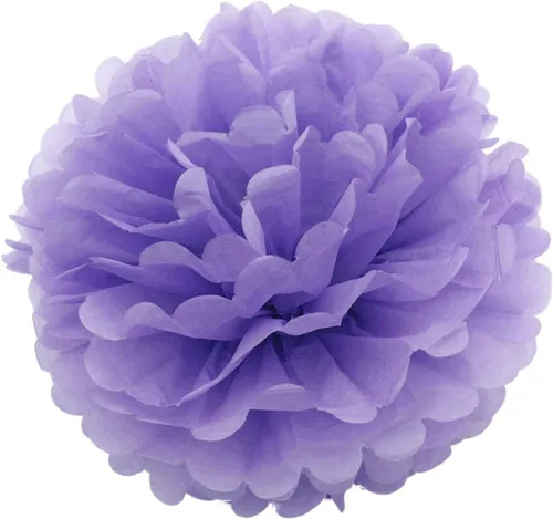 IGUO 30 pompones de papel de seda de rayas y el último dragón, color morado, lavanda, verde, dorado, princesa, jazmín, fiesta, flores, guirnalda de