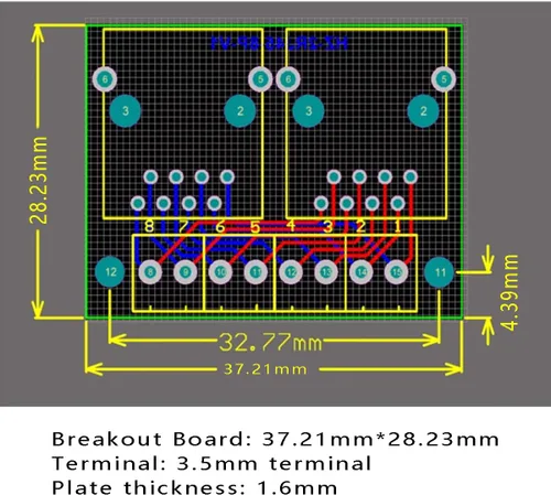 Miniatura 5 de 2 unids RJ45 Ethernet Dual Hembra Terminal Breakout Board,0.138 in Paso 8Pin RJ45 Tornillo Conector Junta Adaptador Terminal de Red
