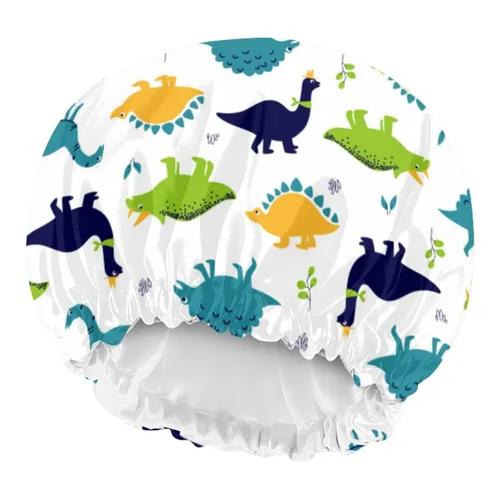 Miniatura 3 de Babrukda Gorro de satén para dormir, gorro de noche para niños, Dinosaurio