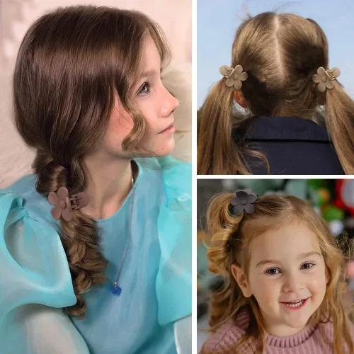 Miniatura 5 de ATODEN Accesorios para el cabello de flores pequeñas: 10 pinzas de garra de margarita, pinzas de mandíbula mate de 1.6 pulgadas para cabello grueso