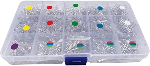 475 piezas de diodos emisores de luces LED de 0.118 pulgadas y 0.197 pulgadas (0.118 in) y 0.197 in, kit surtido de diodos de lámpara LED redondos