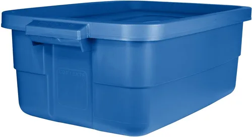 Miniatura 4 de Rubbermaid Roughneck Tote - Paquete de 6 unidades, 10 galones, fabricado en Estados Unidos, color azul patrimonio, contenedores de almacenamiento
