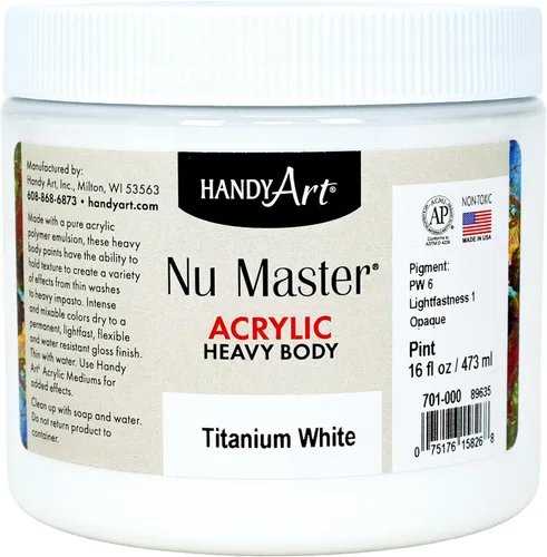 Handy Art Nu Master - Pintura acrílica de cuerpo pesado, 16 onzas, color blanco titanio Titanio Blanco