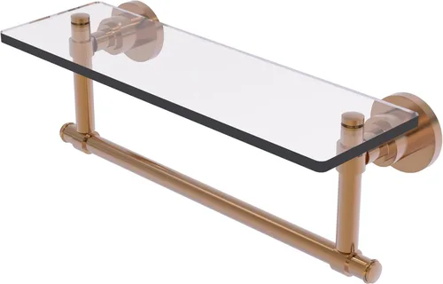 Miniatura 8 de Allied Brass WS-1TB/16-SN Estante de vidrio con toallero, 16 pulgadas x 5 pulgadas Níquel Satinado