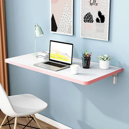 Miniatura 10 de Mesas plegables, banco de trabajo plegable para montar en la pared, mesa de madera montada en la pared, soporte resistente, mesa de pared estable