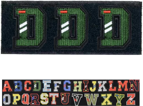 Miniatura 9 de Paquete de letras inglesas A-Z Parche táctico de moral, parche de gancho y bucle, juego de insignias bordadas del ejército, mochila, sombrero