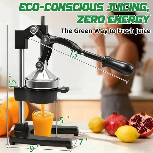 Miniatura 5 de Máquina Exprimidora Manual, Prensa Manual Comercial de Servicio Pesado de Hierro Fundido, para Jugo de Naranja Lima Limón Granada, Fácil de Usar