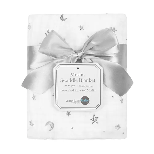 Miniatura 16 de American Baby Company Manta de Sarro Térmico 100% Algodón para Envolver, Suave, Transpirable y Elástica, Azul, 30 x 40 pulgadas para Niños y Niñas