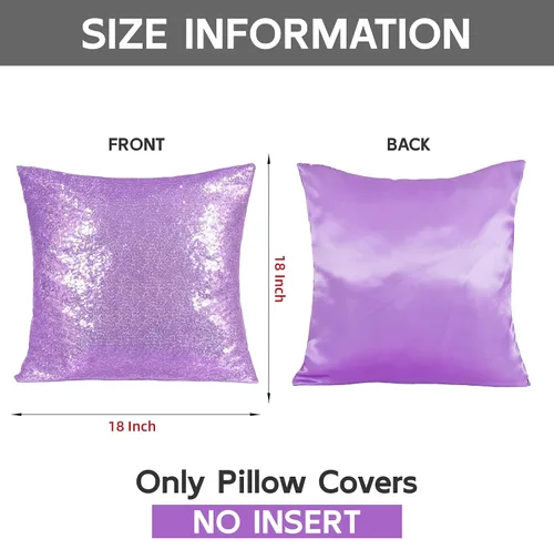 Miniatura 5 de Poise3EHome Fundas de cojín decorativo con lentejuelas de 18 x 18 pulgadas para sofá, cama, sala de estar, Navidad (lavanda, 1 pieza)