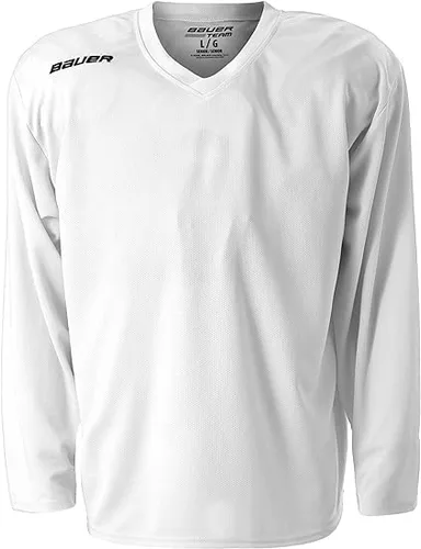 Bauer Flex Series - Camiseta de práctica de hockey sobre hielo, color blanco, talla L para adulto