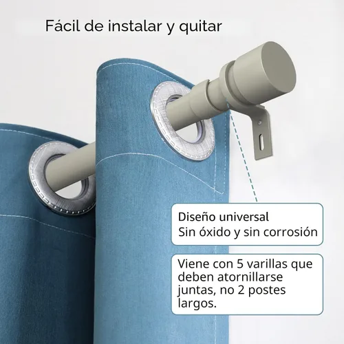 Miniatura 2 de Byondeth - Cortineros para ventanas de 16 a 88 pulgadas, longitud ajustable, 1 pulgada de diámetro, cortinero con remates de aluminio, níquel Níquel