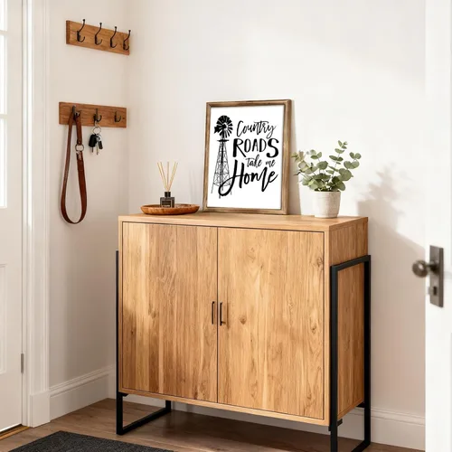 Miniatura 7 de Letrero de Country Roads Take Me Home, arte de pared de madera rústica con gancho de metal, letrero familiar de granja para sala de estar, música