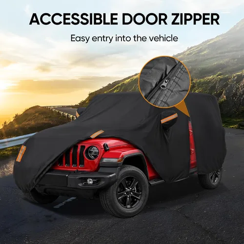 Miniatura 5 de Funda de coche para Jeep Wrangler de 2 puertas 1987-2026 JK JL CJ YJ TJ para exteriores, impermeable, sol, lluvia, nieve, granizo, protección UV