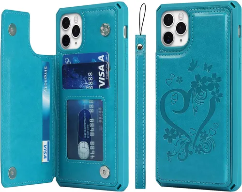 Miniatura 18 de Cavor Funda para iPhone 11 Pro Max con tarjetero, cartera con tarjetero y tarjetero para tarjetas de crédito para iPhone11ProMax
