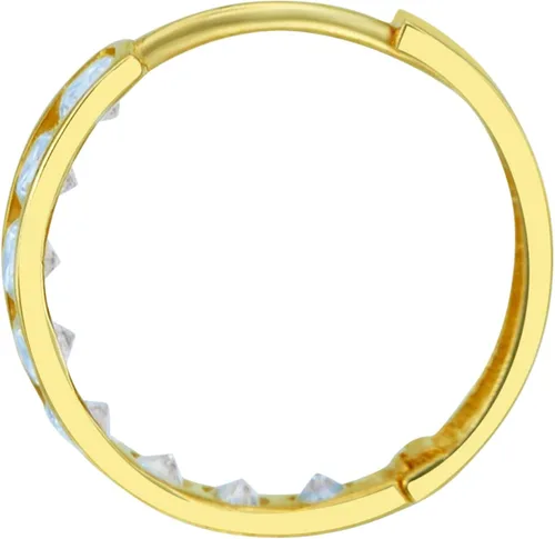 Miniatura 4 de Pendientes de aro de oro amarillo real de 14 quilates, 0.118in de grosor, 3 tamaños diferentes disponibles