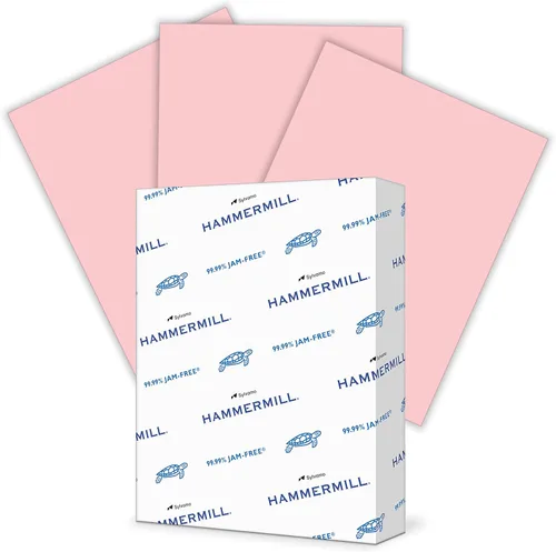 Hammermill - Papel de color, papel de impresora color rosa de 20 libras, 8-1/2 x 11 pulgadas - 1 resma (500 hojas), fabricado en los Estados Unidos,