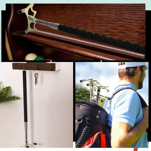 Miniatura 7 de Skylety Taco de billar para billar, accesorios de mesa de billar retráctil, soporte para taco de billar con cabezal de puente de latón extraíble