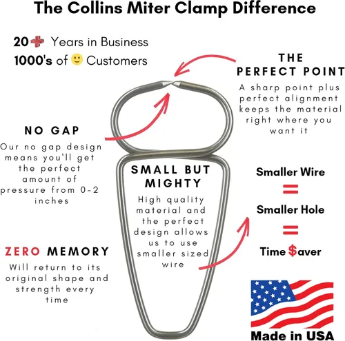 Miniatura 3 de Alicates con resorte cargados de Collins y 13 abrazaderas de inglete - Orgullosamente fabricados en Estados Unidos