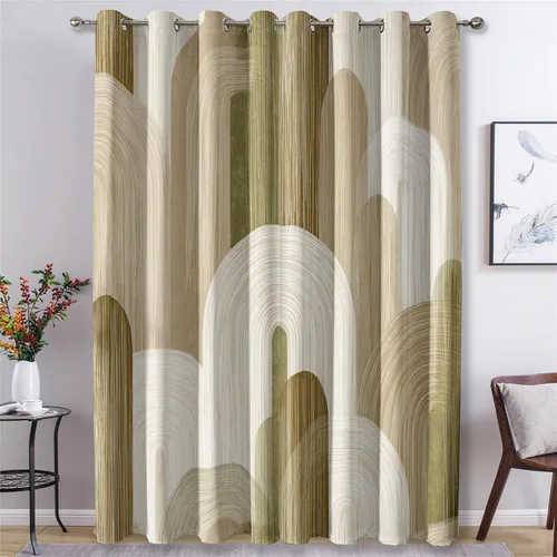 Miniatura 12 de 70s Retro Curtains 45 Inch Length 2 Panels Set, Abstract Boho Swirl Balckout Curtains for Bedroom Living Room Decor, Groovy Orange Grommet Thermal