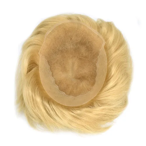 Miniatura 4 de Toupee para hombres Sistema de reemplazo de cabello humano real, pieza de pelo de encaje suizo suave para hombres, sistema de pelo de tupé, protesis