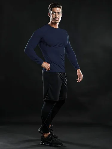 Miniatura 5 de DRSKIN - Camisas de compresión para hombre, manga larga, paquete de 4, 3, 2 o 1 unidades, camisas de entrenamiento deportivo, capa base atlética