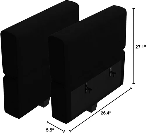 Miniatura 8 de Belffin Módulo de Reposabrazos y Respaldo Modular para Sofá Seccional Modular, Reposabrazos Lateral de Terciopelo, Color Negro