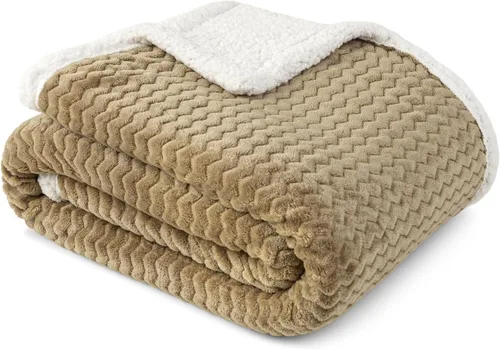 Miniatura 16 de PAVILIA Manta Sherpa de Cuadros Buffalo Gris Claro para Sofá, Manta de Forro Polar Suave Gris Claro a Cuadros, Manta de Franela Suave y Mullida