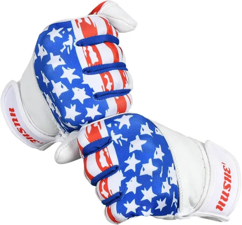 Guantes de bateo de sóftbol, guantes de bateo de béisbol con bandera de Estados Unidos, guantes de bateo de béisbol con bandera estadounidense,