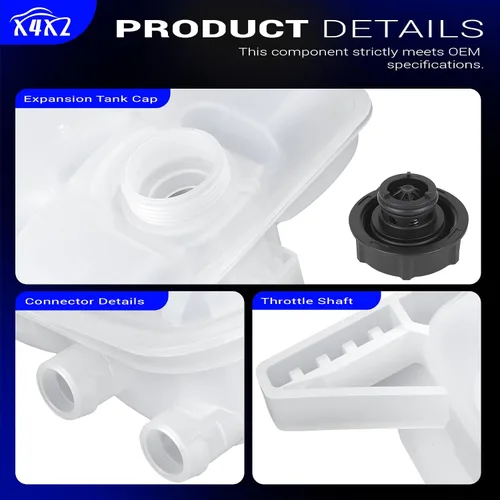 Miniatura 6 de X4XZ Tanque de expansión del radiador del depósito de refrigerante del motor delantero para Ford Focus 12-18 1.0L/2.0L/BATTERY EV, Escape 13-16