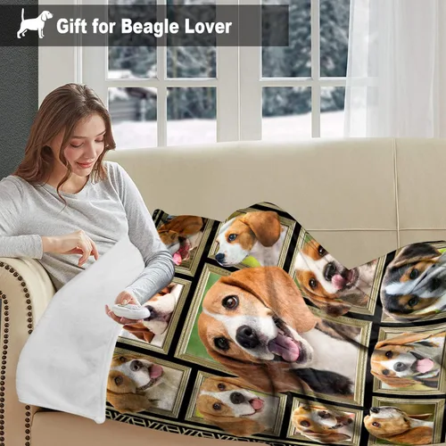 Miniatura 2 de Beagle Manta para niños, manta suave y mullida para perro, regalo de felpa con estampado de Beagle para niños y niñas, 40 x 50 pulgadas