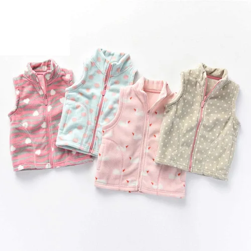 Miniatura 3 de Chaleco ligero polar suave de la muchacha del bebé con cremallera hasta el chaleco de la ropa de abrigo