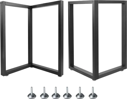 Miniatura 11 de Patas de metal para mesa, marco de escritorio de tubo cuadrado resistente, mesa de comedor moderna / patas de mesa auxiliar, juego de 2 (U)